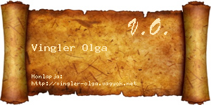 Vingler Olga névjegykártya